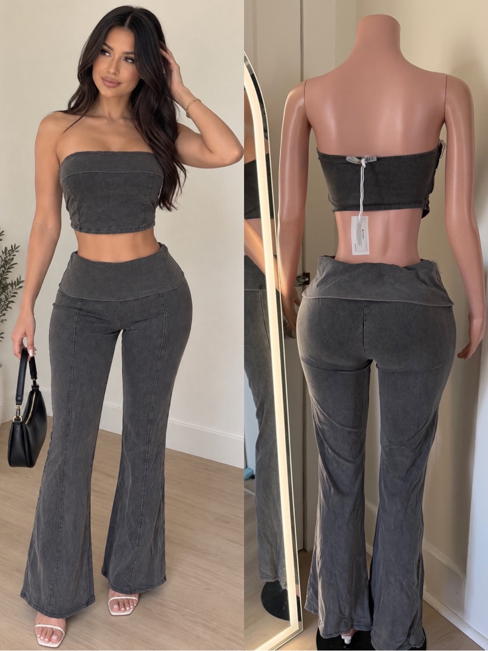 Women's Washed Charcoal Set